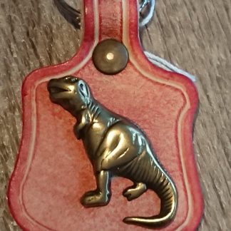 T-Rex Keyring Red by Evancliffe Leathercraft