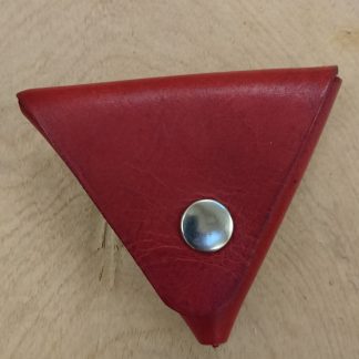 Samosa Coin Purse Red by Evancliffe Leathercraft