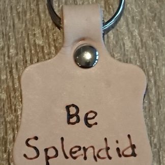Steampunk Be Splendid Pyrography Keyring by Evancliffe leathercraft