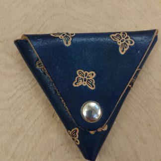 Samosa Triangular Coin Purse Butterfly Blue by Evancliffe Leathercraft