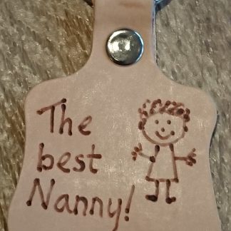 The Best Nanny Pyrography Keyring by Evancliffe Leathercraft