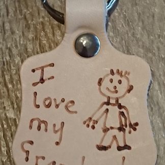 I Love My Grandpa Pyrography Keyring by Evancliffe Leathercraft