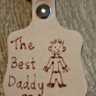 Best Daddy Pyrography Keyring by Evancliffe Leathercraft